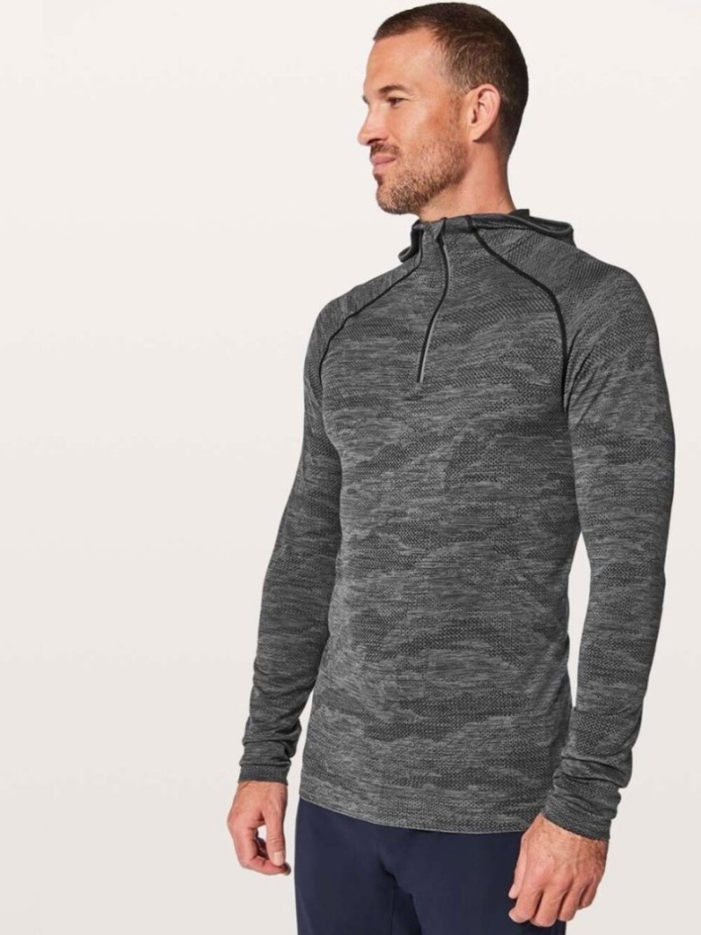 Lululemon Metal Vent Tech Hoodie Half-Zip Black Men XL Athletic Gym Lightweight‎